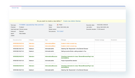 Get test execution information (1)