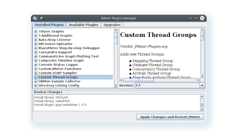 Import JMeter plugins