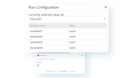 Use aqua test case variables
